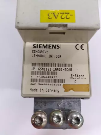 Siemens 6SN1123-1AA00-0CA0 Simodrive 611 Power Module, 50Amp 