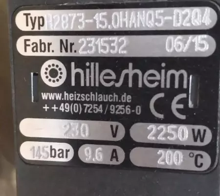 Hillesheim H2873-15 Hot Melt Glue Hose, 15M 