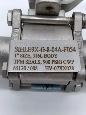 PBM SIHLE9X-G-8-04A-F054 SHUT OFF BALL VALVE TESTED 