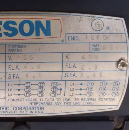 Precision Airconvey Corporation 78-FSP Trimchopper W/C6T17FC3F Leeson 1HP Motor 