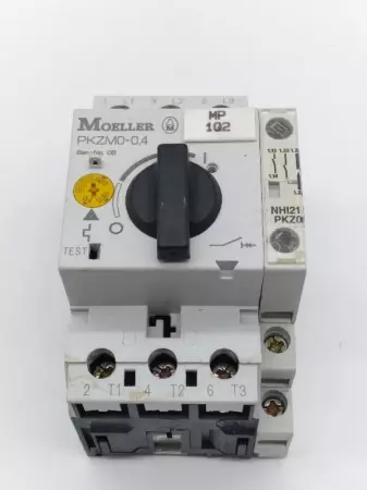  Moeller PKZM0-0,4 Manual Motor Starter W/ NHI12-PKZ0 Auxiliary Contact 