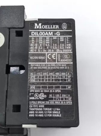 Moeller DIL00AM-G Contactor TESTED 