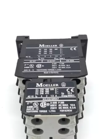  Moeller DIL ER 22 Contactor w/Auxiliary Contact 22 DIL E 