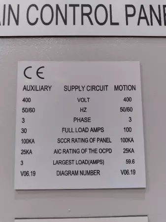  Hoffman K2-01383 Main Control Electrical Panel 