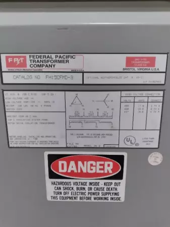 Federal Pacific FH15CFMD-3 Transformer 15kVA 