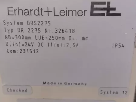 Erhardt+Leimer DRS2275 Web Guide System 