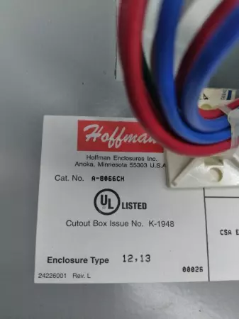 Hoffman A-8066CH Electrical Enclosure TESTED 