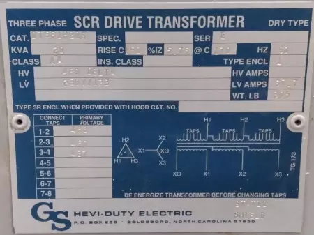 General Signal DT661H20S Transformer, 20kVA 