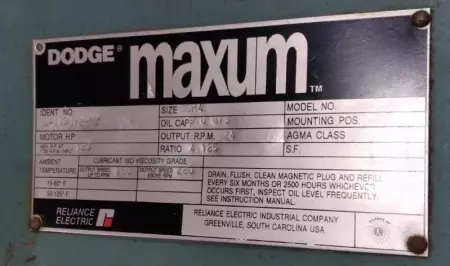 Dodge 3-299072-GZ Maxum™ In-Line Gear Reducer Ratio 4.125:1 