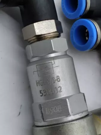  Festo HGL-3/8-B Piloted Non-Return Valve w/Pneumatic Plug-In 