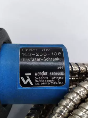 Wenglor Sensoric 163-238-108 Fiber Optic Cable and Sensor Plug 