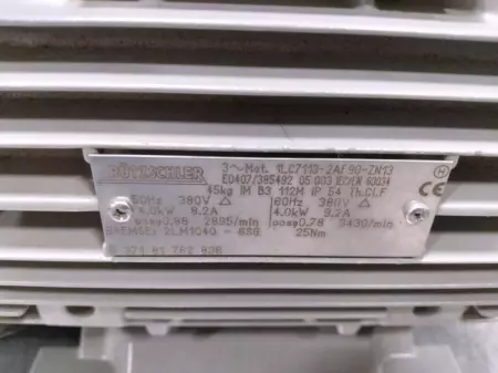 Rutzchler 1LC7113-2AF90-ZN13 AC Motor 4.0kW 