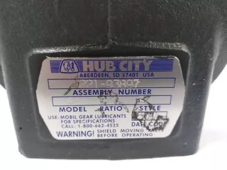 Hub City 221-93897 Right Angle Gearbox, 20:1 Ratio Frame 143TC 