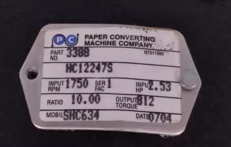 Paper Converting Machine 3388 Gearbox 10:1 Ratio 