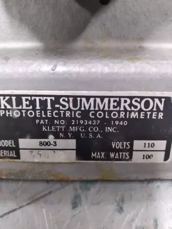 Klett-Summerson MODEL 8003 Photoelectric Colorimeter (Light doesn´t work) 