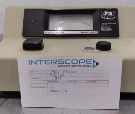 Bausch & Lomb SPECTRONIC 20 Spectrophotometer 