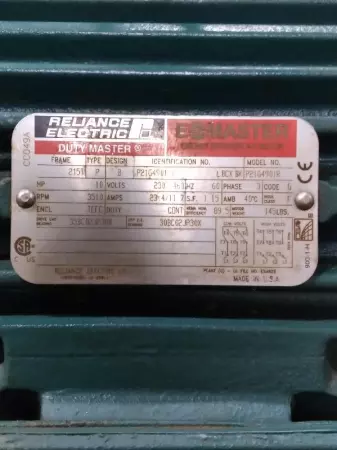 Reliance Electric P21G4901R Duty Master® AC Motor, 10HP Frame 215T 