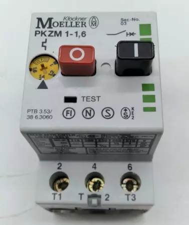 MOELLER PKZM 1-1.6 CIRCUIT BREAKER TESTED 