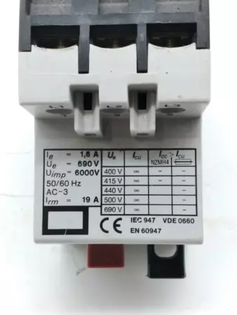 MOELLER PKZM 1-1.6 CIRCUIT BREAKER TESTED 