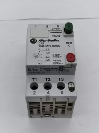 Allen-Bradley 140-MN-0250 SER. C Manual Motor Starter TESTED 