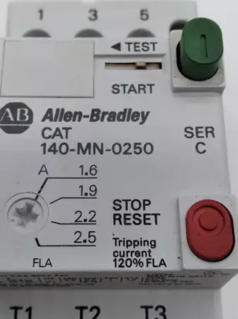 Allen-Bradley 140-MN-0250 SER. C Manual Motor Starter TESTED 