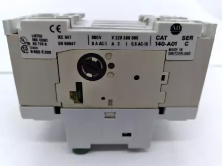  Allen-Bradley 140-MN-0160 SER.C Manual Motor Starter W/ 140-A01 TESTED 