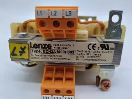  Lenze EZN3A1500H003 Line Filter 110/250VAC 2.5Amp TESTED 