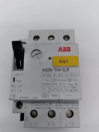  ABB M25-TM-0,6 Motor Circuit Breaker 0.4-0.6Amp 600V 3-Pole 