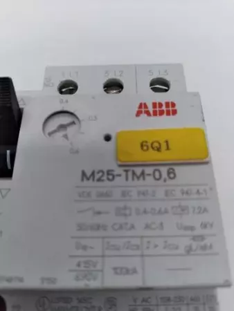  ABB M25-TM-0,6 Motor Circuit Breaker 0.4-0.6Amp 600V 3-Pole 