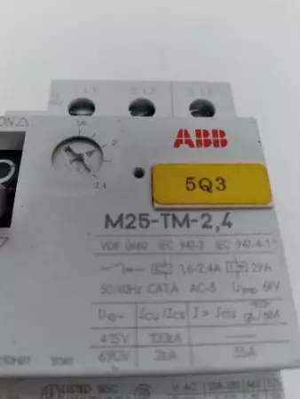  ABB M25-TM-2,4 Motor Circuit Breaker 600V 1.6-2.4Amp 