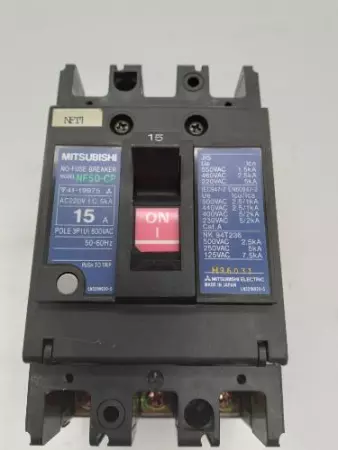 Mitsubishi Electric NF50-CP No-Fuse Circuit Breaker 600VAC 15Amp 