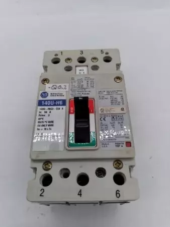 Allen-Bradley 140U-H6C3-C50 Circuit Breaker 480VAC 50Amp 3-Pole TESTED 