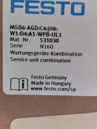 Festo 531030 Manifold Valve and Filters Assembly N160 