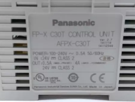  Panasonic FP-X C30T Control Unit W/AFPX-EFP0 Expansion Module 