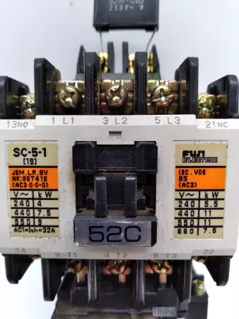  Fuji Electric SC-5-1 Contactor W/TR-5-1N/3 Thermal Overload Relay 