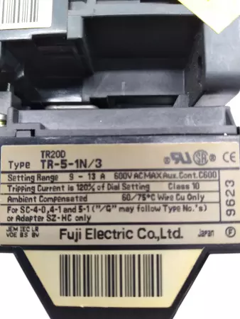  Fuji Electric SC-5-1 Contactor W/TR-5-1N/3 Thermal Overload Relay 