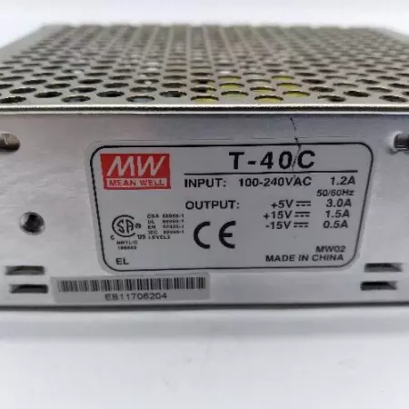  Mean Well T-40C Power Supply  100-240VAC 1.2Amp Input 