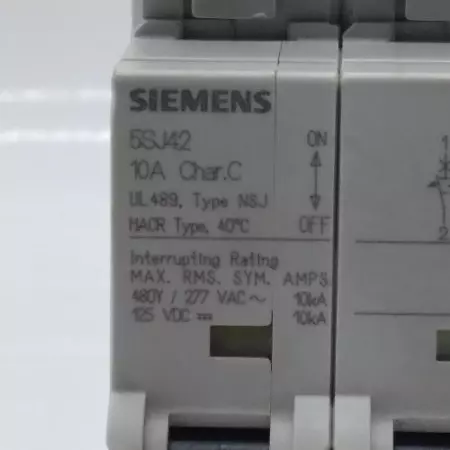  Siemens 5SJ4210-7HG42 Circuit Breaker 277VAC 125VDC 10Amp 2-Pole 