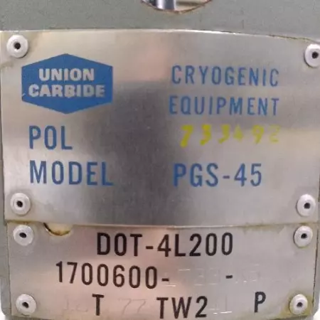 Union Carbide PGS-45 Liquid Nitrogen Tank 