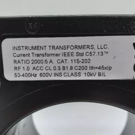 Instrument Transformers 115-202 Current Transformer Ratio 2000:5A 