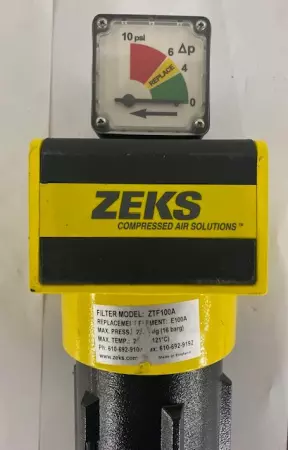 Zeks ZTF100A Compressed Air Filter Replacement, Indicator 