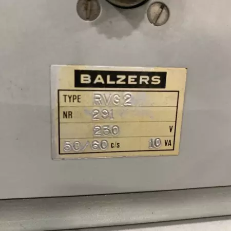 Balzers RVG 2 Valve Control Unit 