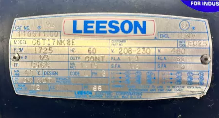 Leeson 110911.00 Energy Saving AC Motor 1/3HP 