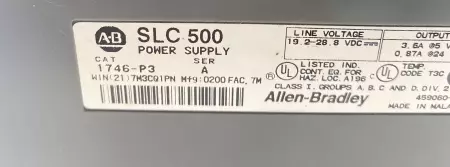 Allen-Bradley 1746-P3 SER.A Power Supply SLOT RACK 