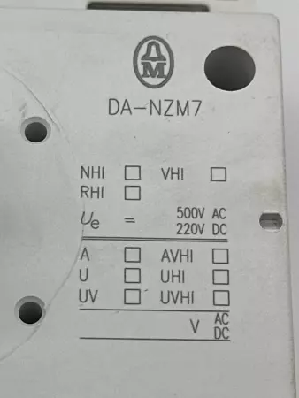 Moeller NZM7-63N-NA Circuit Breaker 600V 63Amp 3-Pole W/DA-NZM7 Rotary 