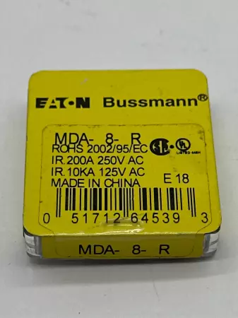 NEW Eaton/Bussmann MDA-8-R Miniature Fuses 250VAC/125VDC 8Amp Lot of 4