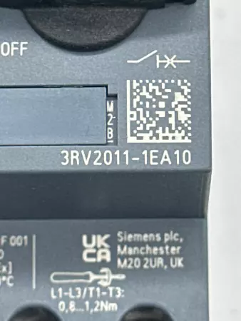 Siemens 3RV2011-1EA10 Motor Starter W/Power Contactor and Auxiliary Cont. 