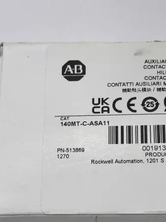 Allen-Bradley 140MT-C-ASA11 SER.A Auxiliary Contact Block 