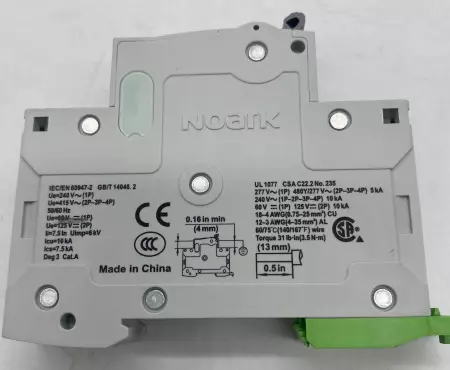 Noark B1E1C4 1-Pole Circuit Breaker  277VAC/60VDC 4Amp 
