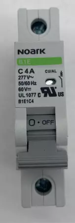 Noark B1E1C4 1-Pole Circuit Breaker  277VAC/60VDC 4Amp 